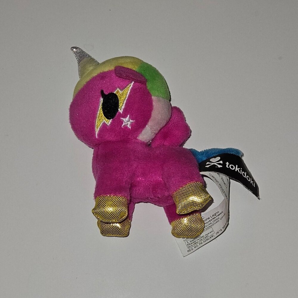 Tokidoki Comet Unicorno Plush Pink Yellow Aurora 4" Stuffed Animal Toy